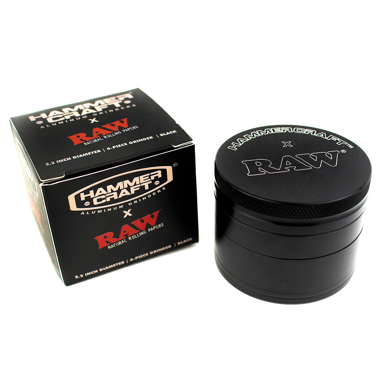 RAW x Hammercraft 4-Piece Grinder Black 2.2in
