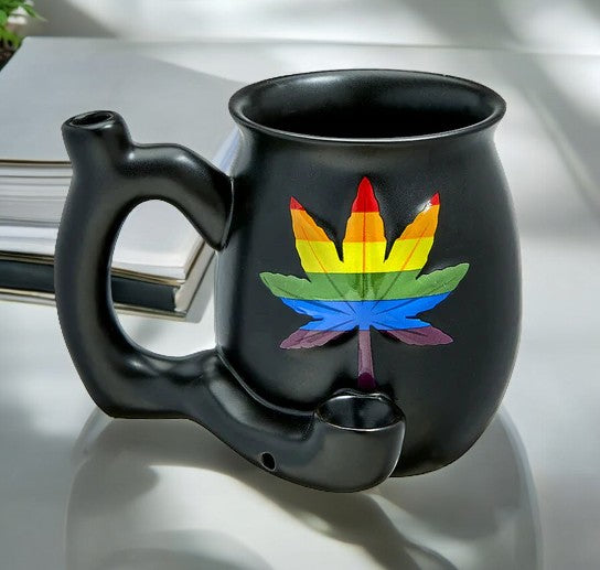 "Rainbow Leaf" Novelty Ceramic Pipe Mug