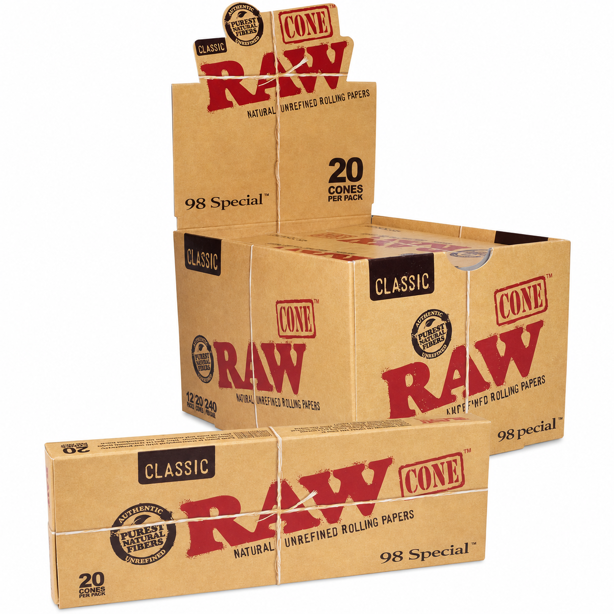 Raw Classic 98 Special Cones (20 Cones Per Pack/ 12 Per Display)