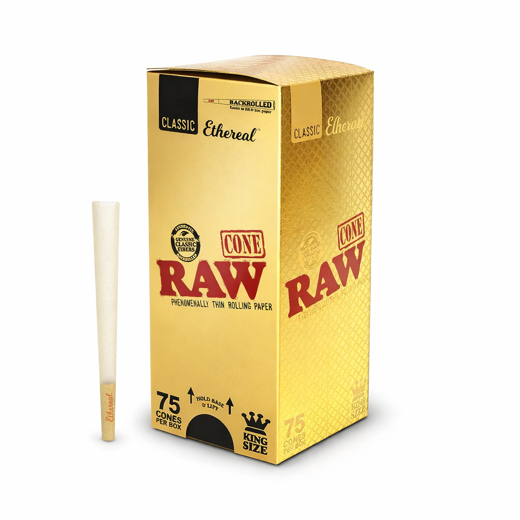 Raw Classic Ethereal King Size Cones 75 per Box