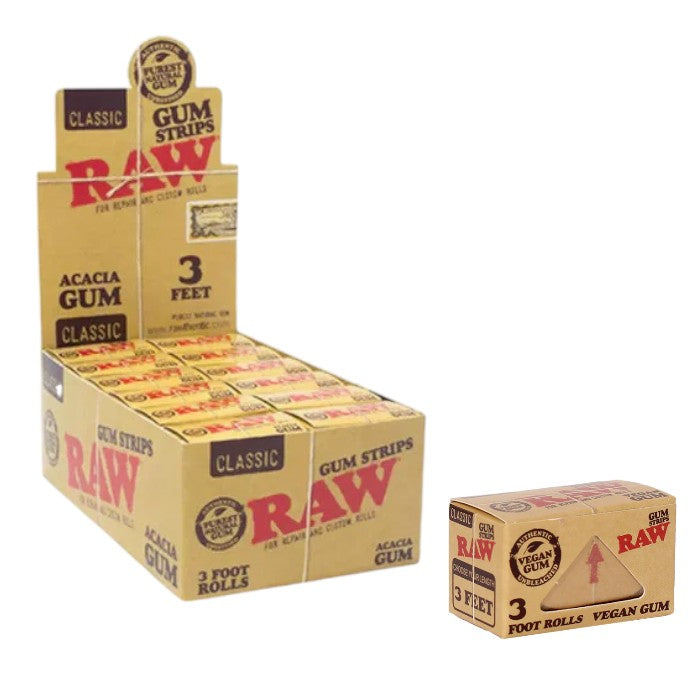Raw Classic Gum Strips (3 Feet / 24 Per Box) | 30 Displays / Case