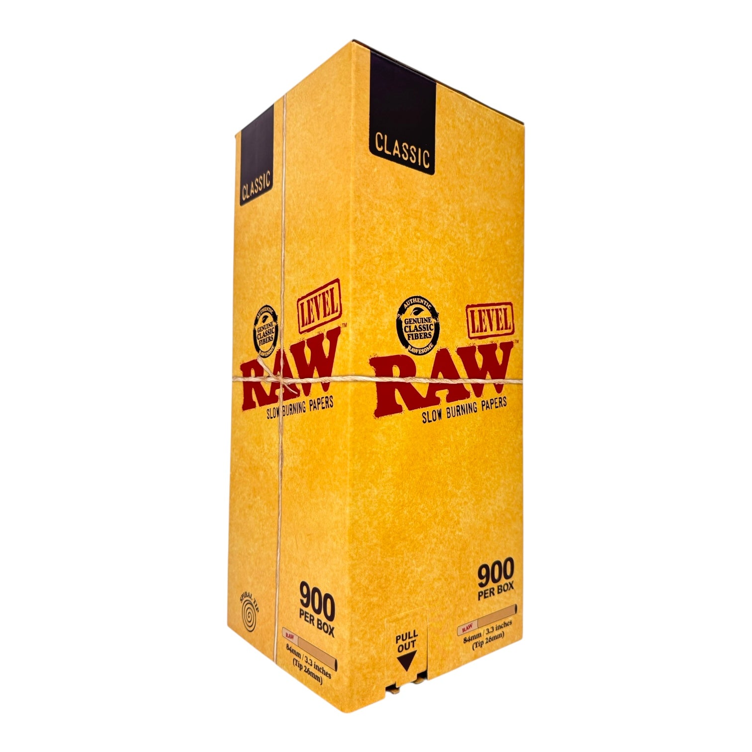 Raw Classic Level Size Pre-Rolled Cone 84mm/3.3in (Tip 26mm) - 900ct/Display