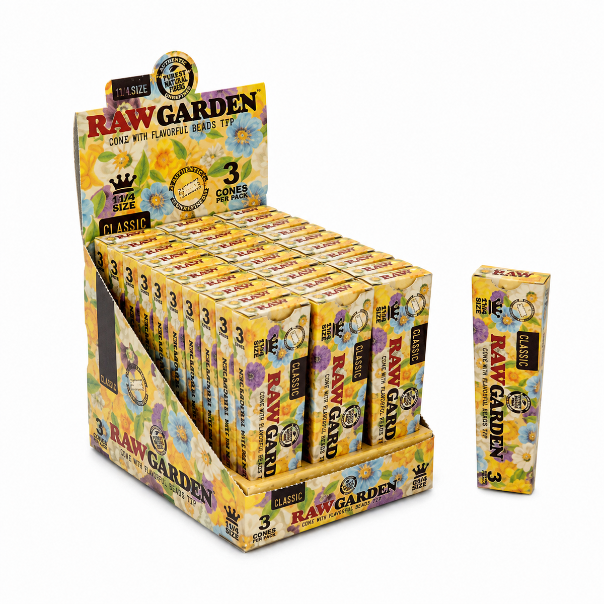 Raw Garden King Size Cone 30ct I 3/PK I 8 Display