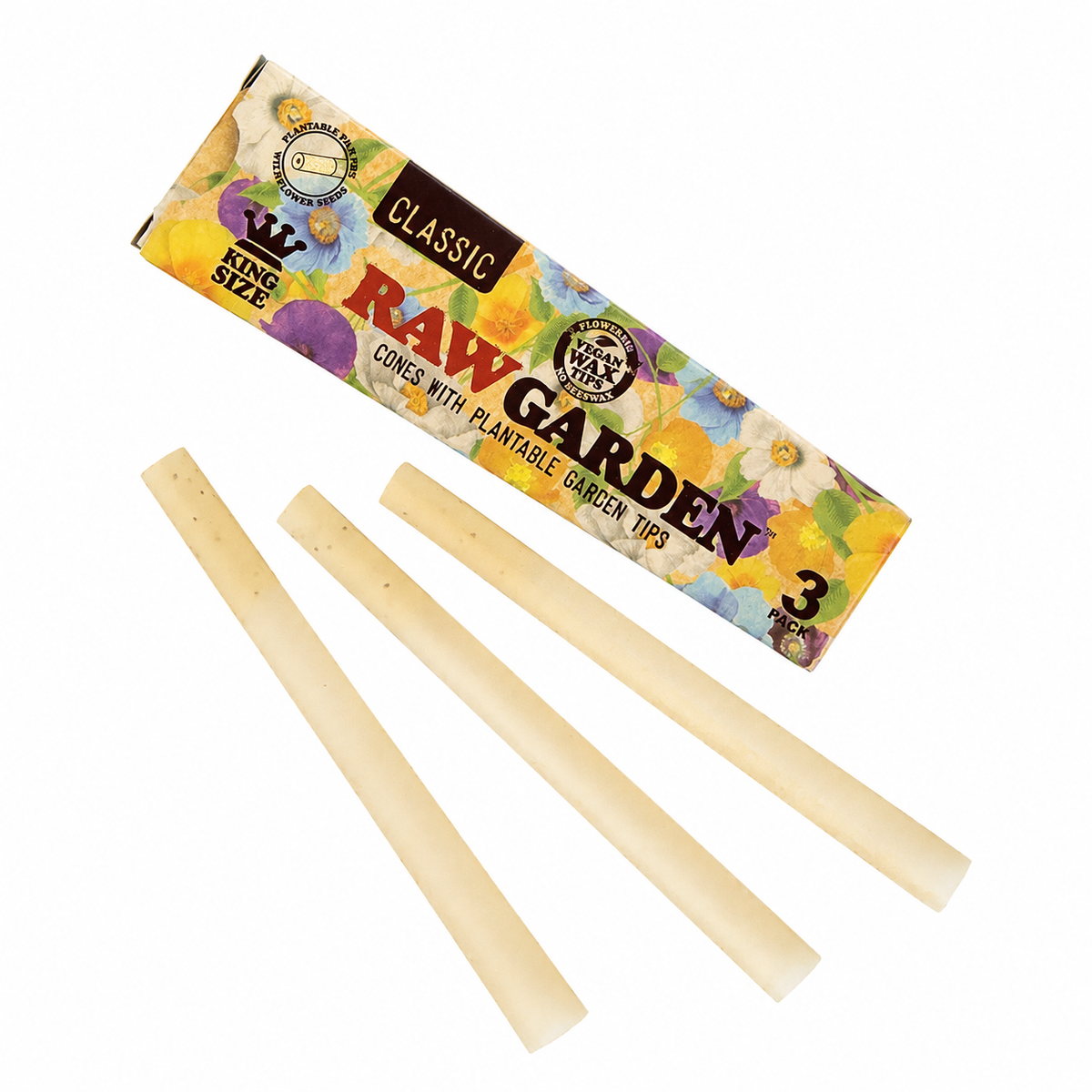 Raw Garden King Size Cone 30ct I 3/PK I 8 Display
