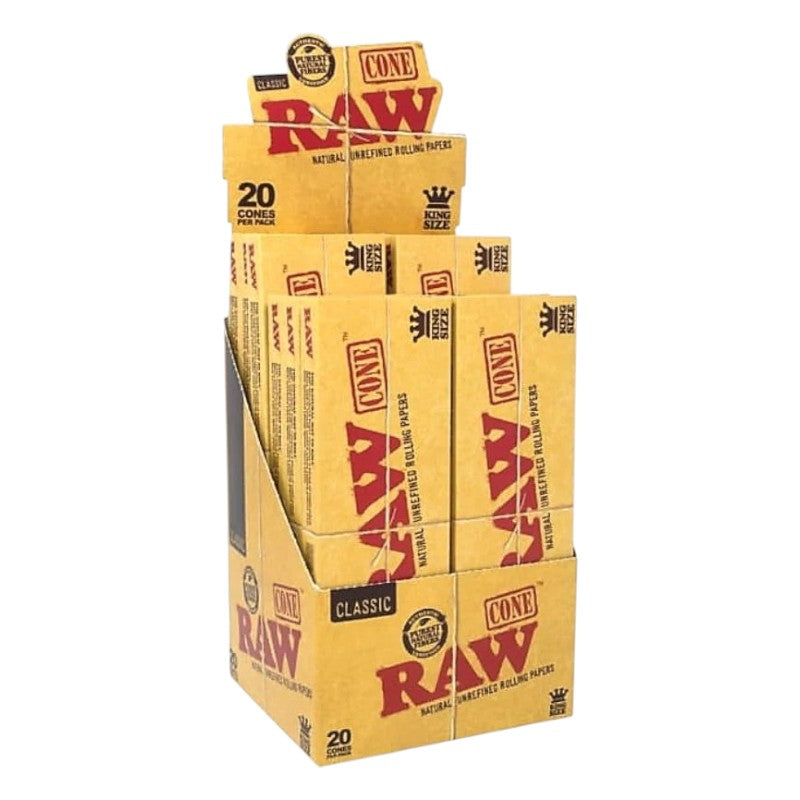 Raw King Size Classic Cones (20 cones per pack/12 packs per display)