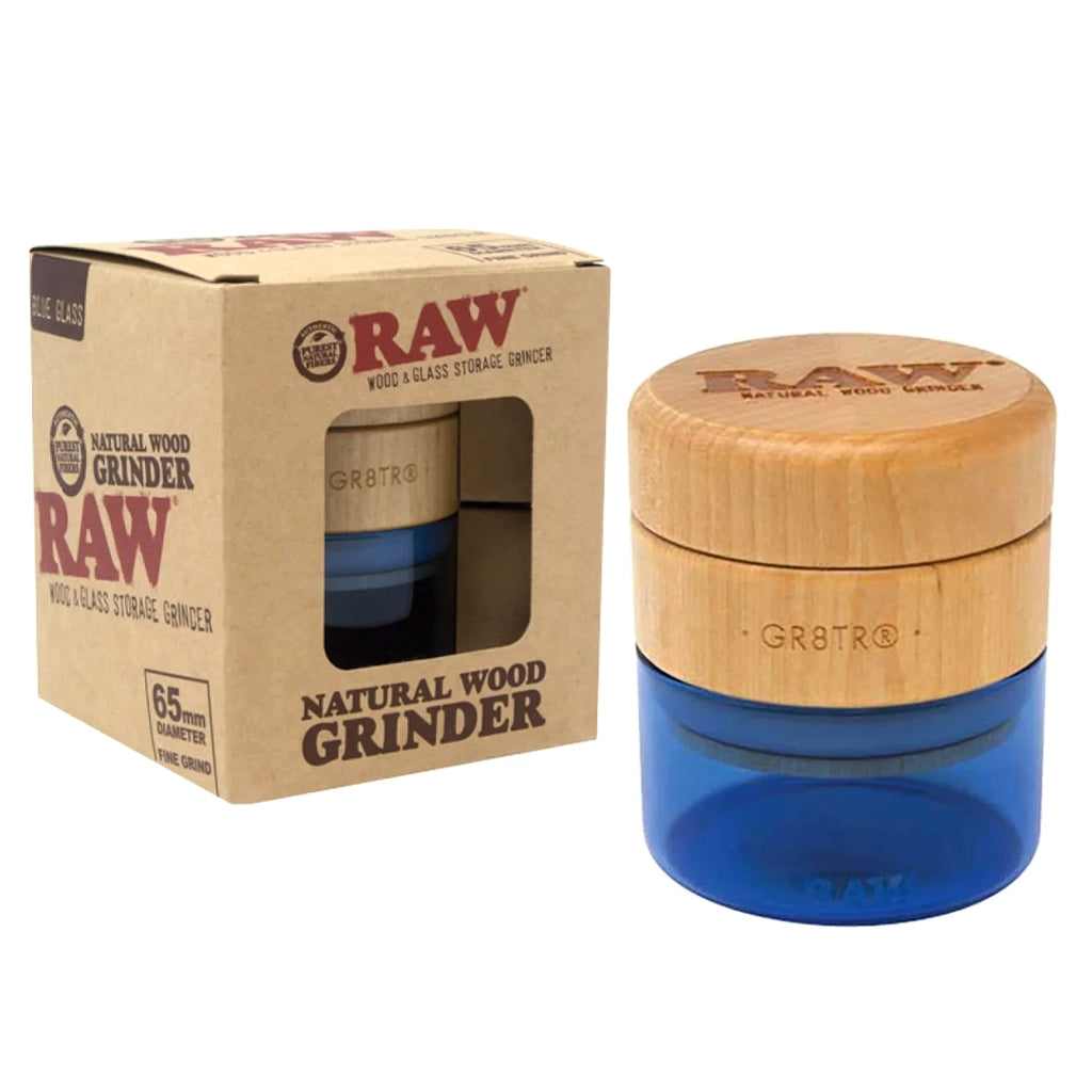 Raw Natural Wood & Glass Storage Grinder 65mm