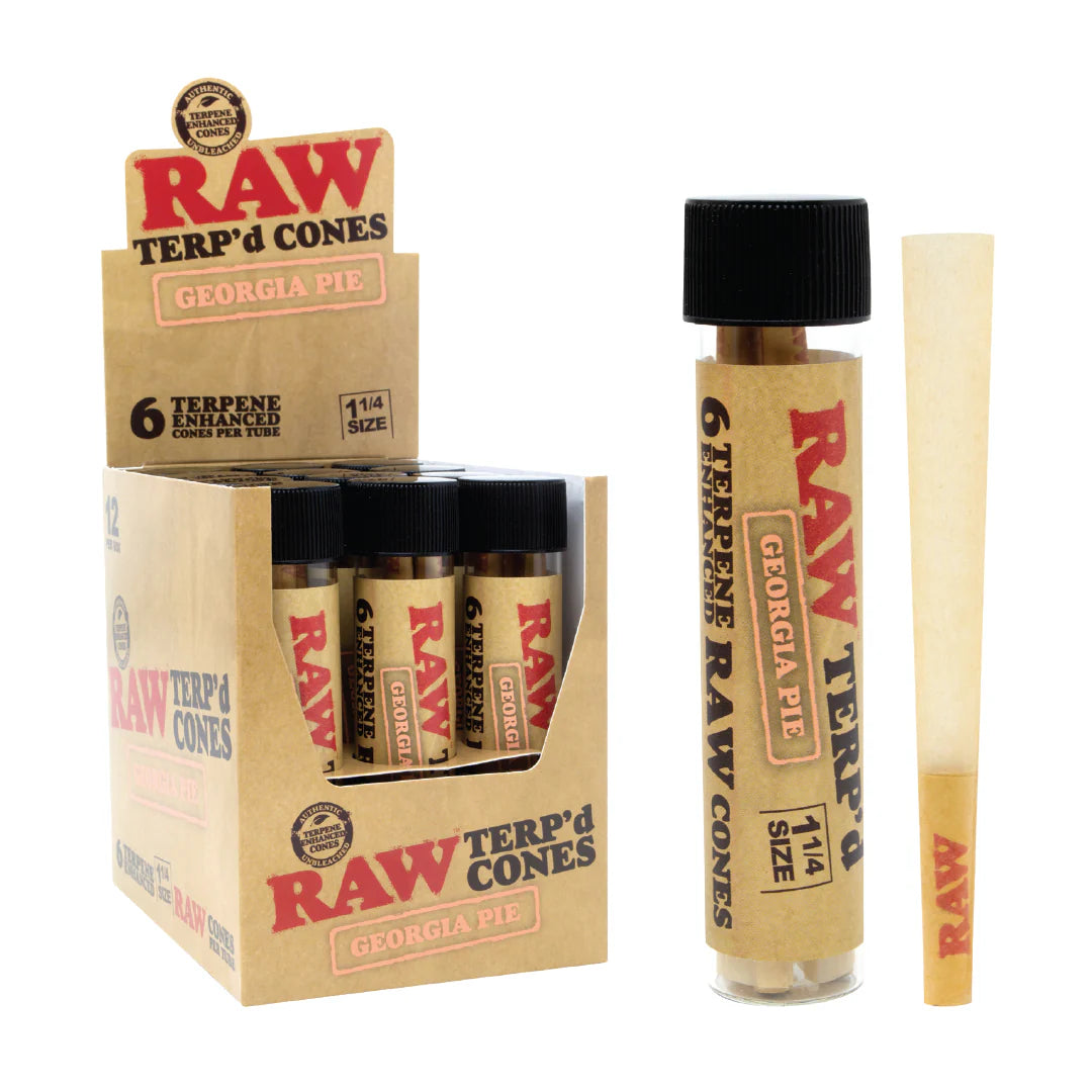 Raw Terp'd Cones 1 1/4" Size (6 per Tube/ 12 Per Box)