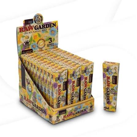 Raw Garden King Size Cone 30ct I 3/PK I 8 Display