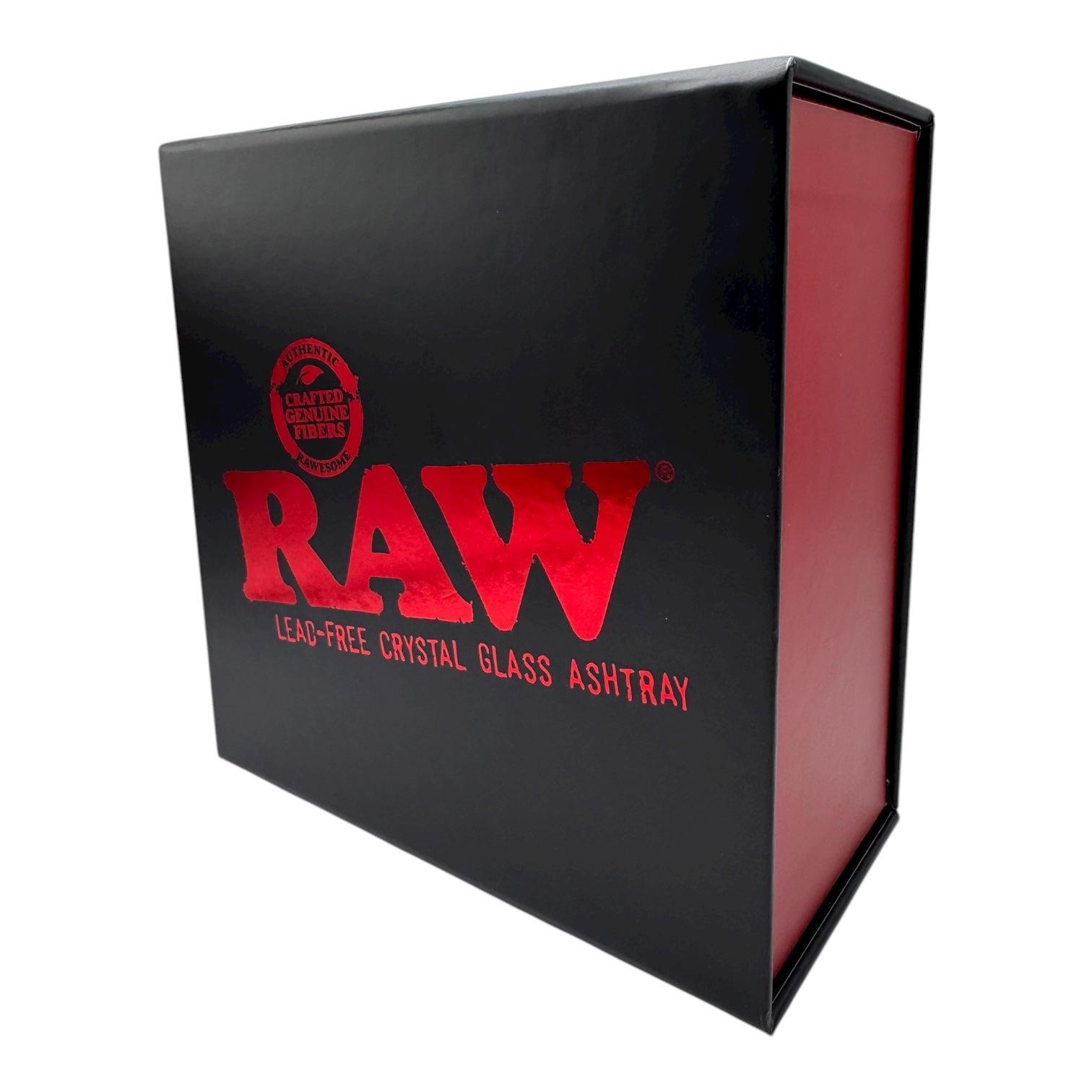 Raw Red Crystal Glass Ashtray