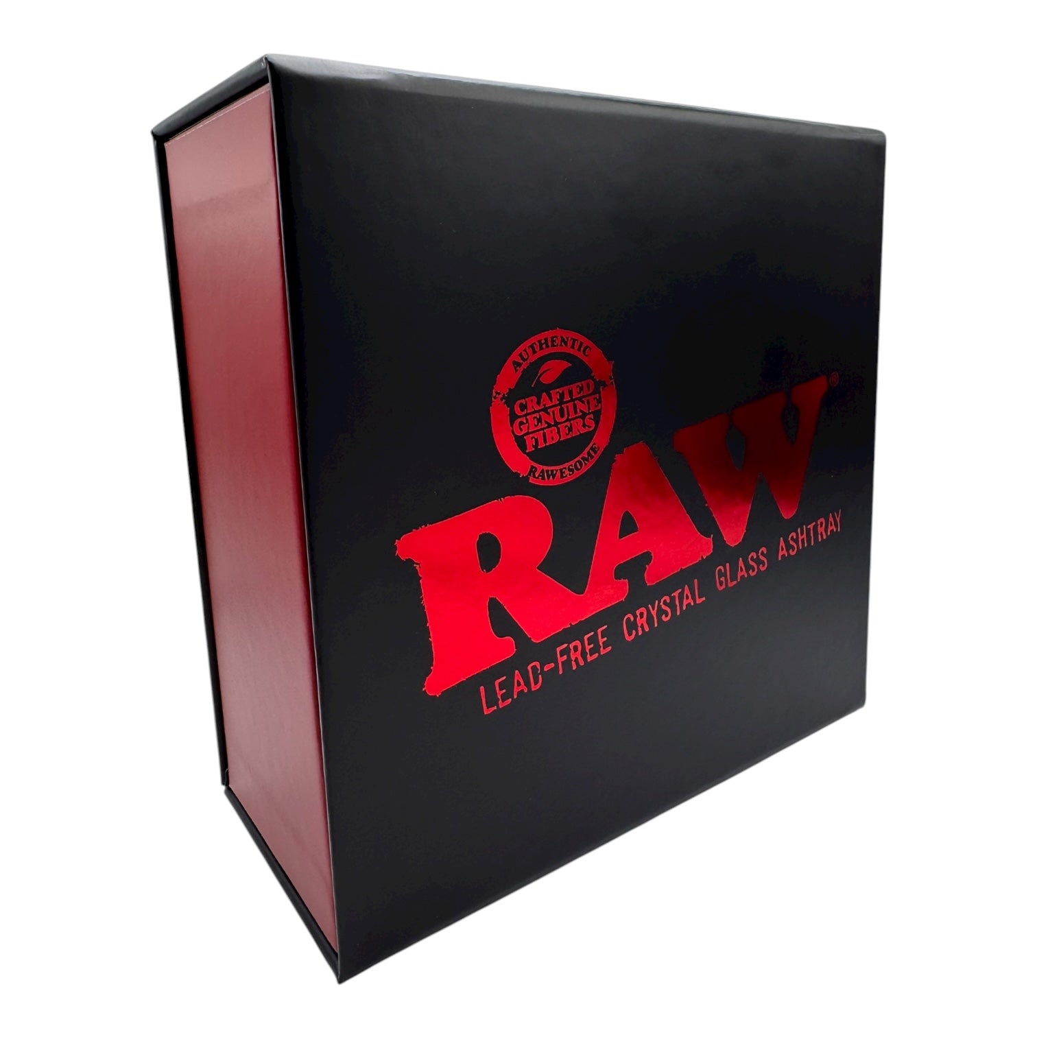 Raw Red Crystal Glass Ashtray