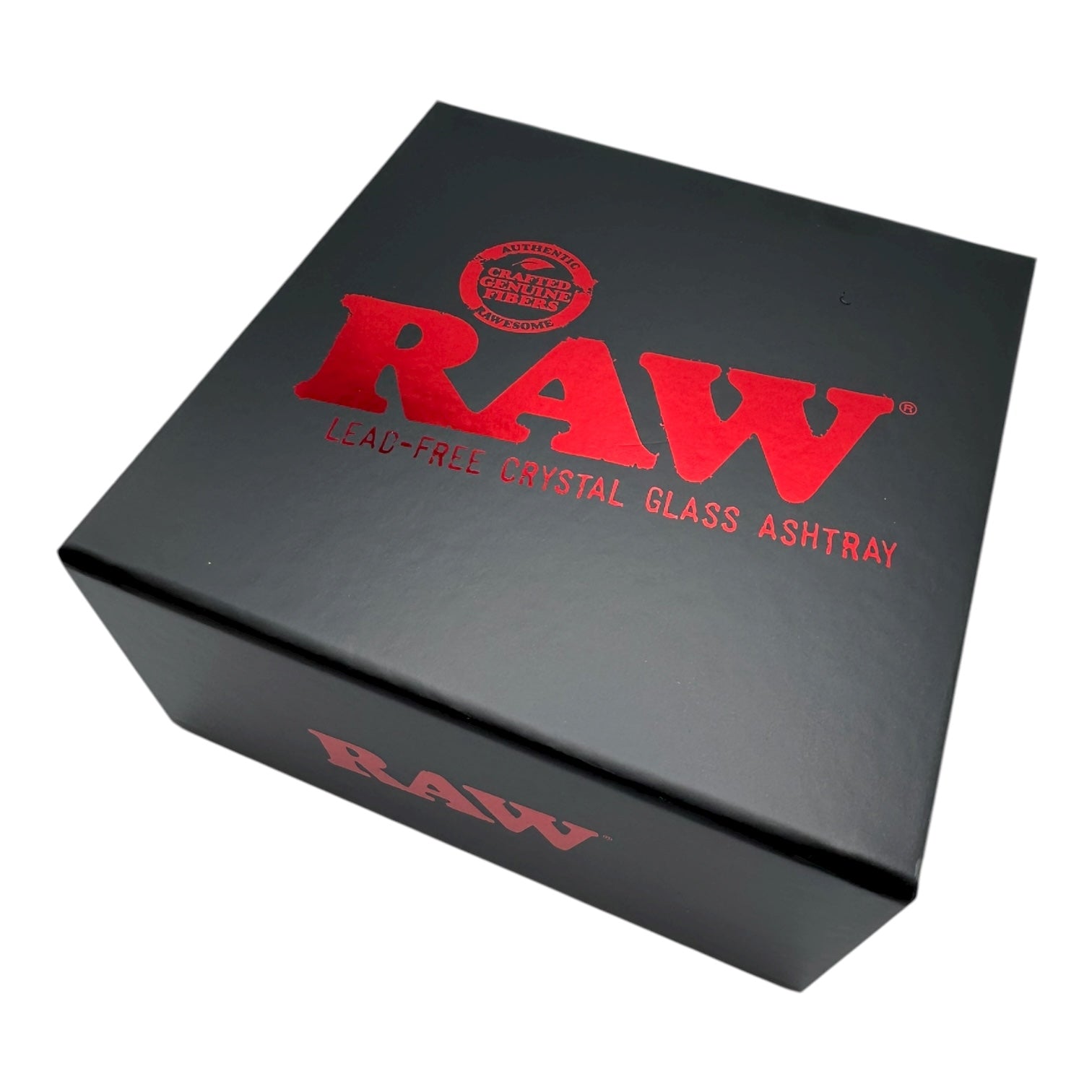 Raw Red Crystal Glass Ashtray