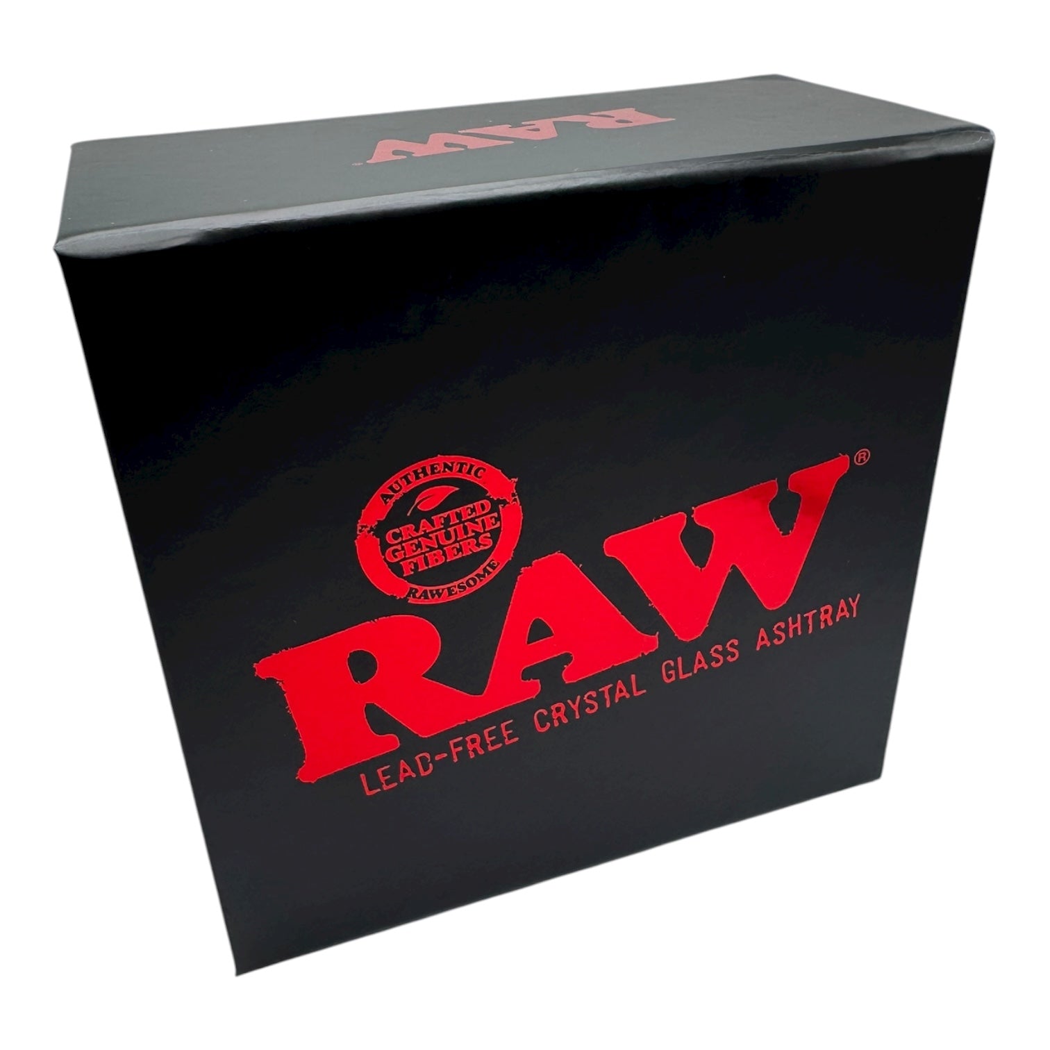 Raw Red Crystal Glass Ashtray