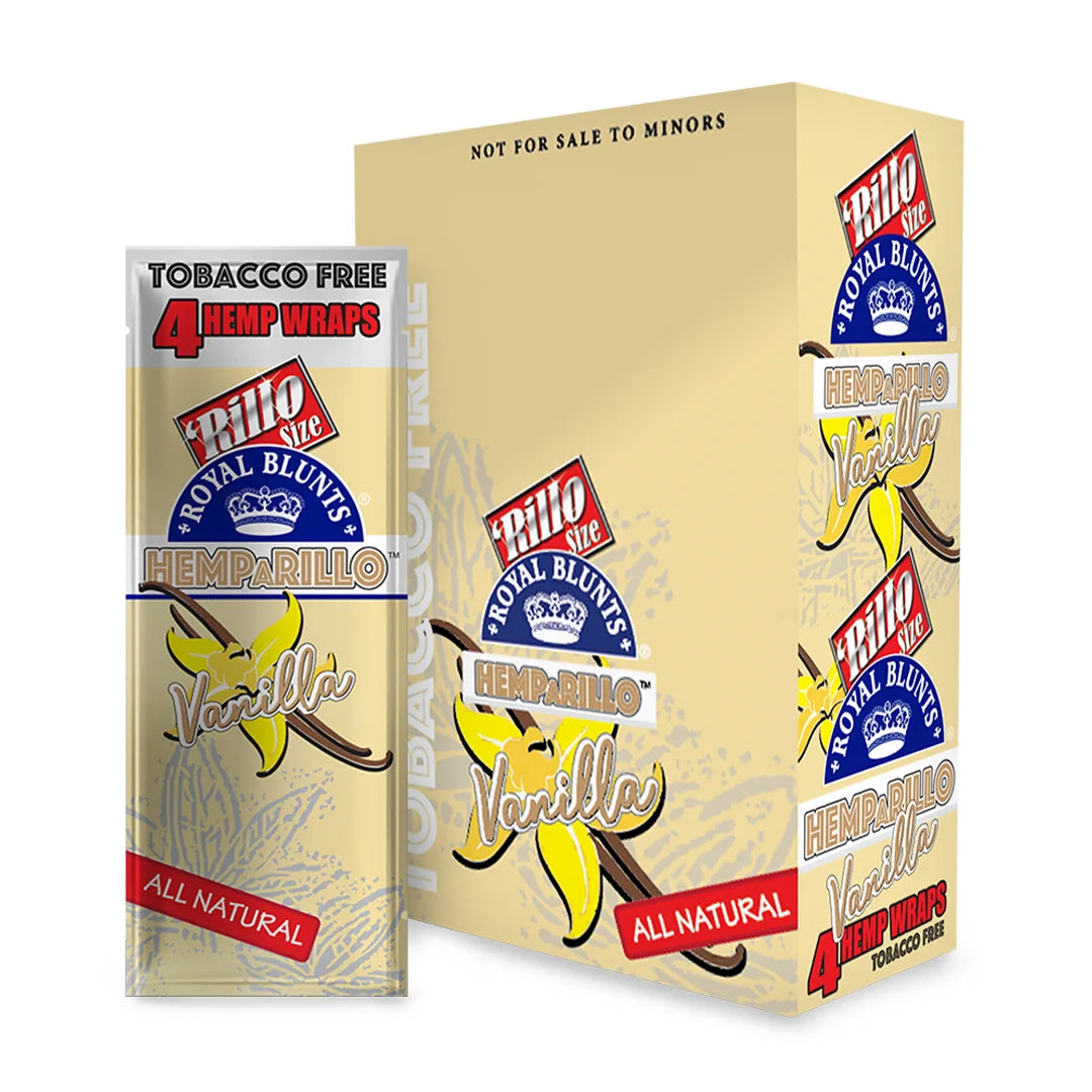 Royal Blunts HEMPARILLO Rillo Size 4 Wraps/Pouch | 15 Pouchs/Box | 30 Display/Case