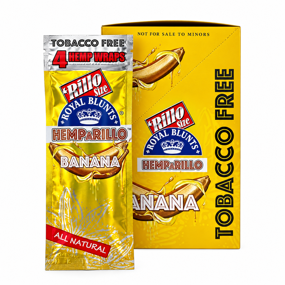 Royal Blunts HEMPARILLO Rillo Size 4 Wraps/Pouch | 15 Pouchs/Box | 30 Display/Case