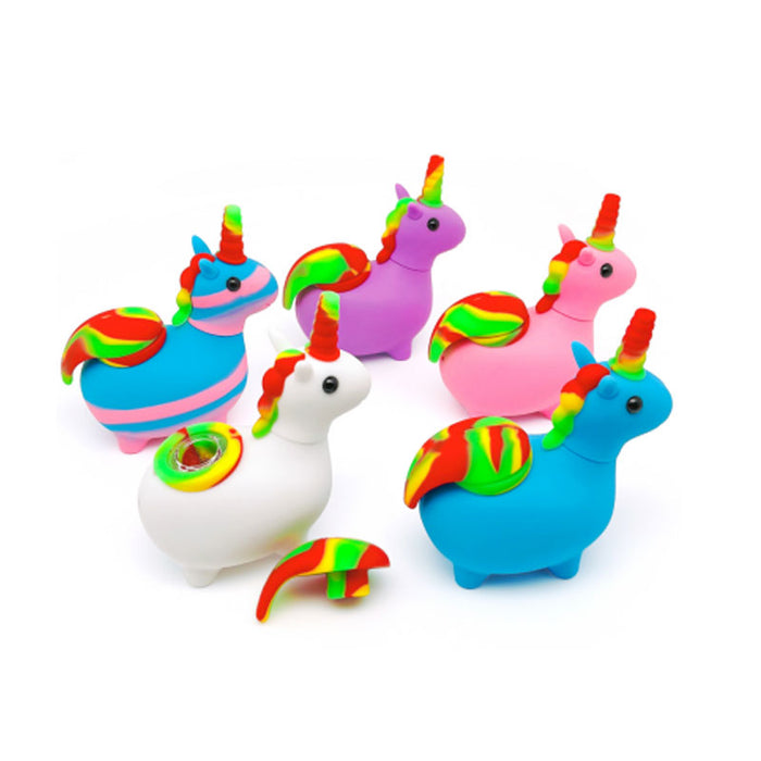 5" Unicorn Water Pipe - (Assorted Colors)