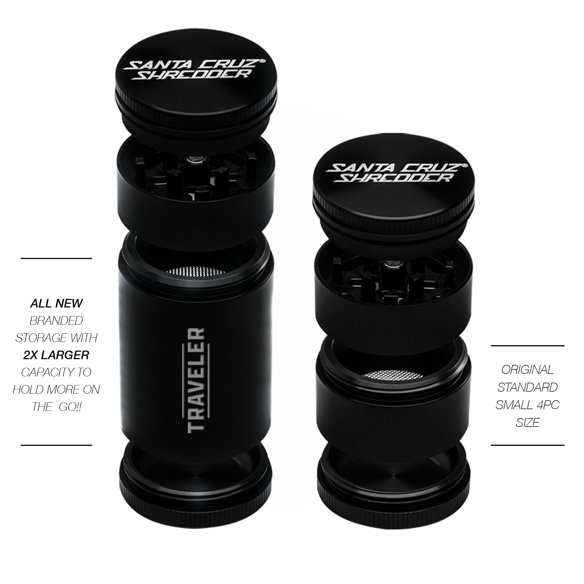 Santa Cruz Shredder Aluminum 4 Piece Small Herb Grinders (TRAVELER)
