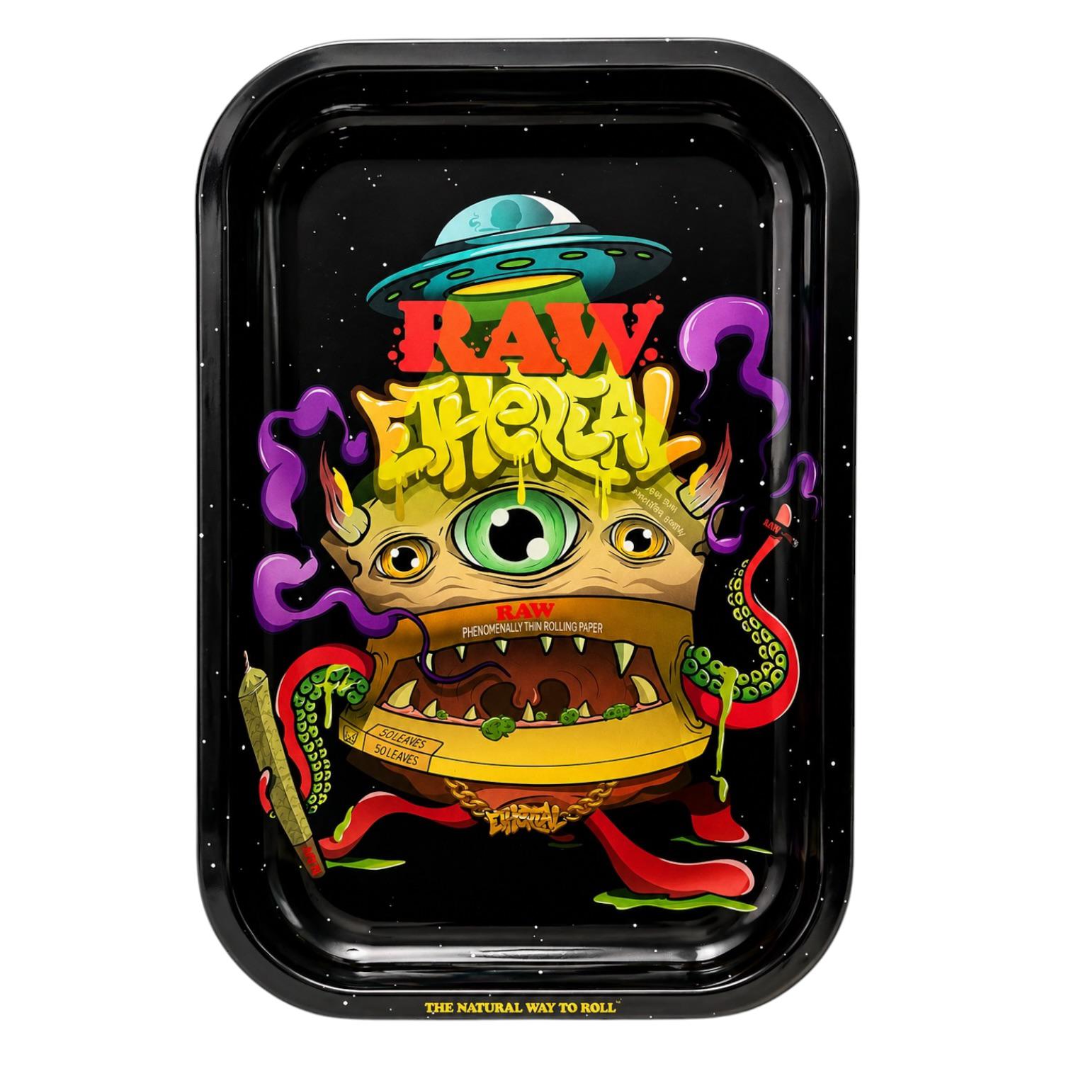 Small Raw Ethereal Rolling Tray 11" x 7" - 50/Mc