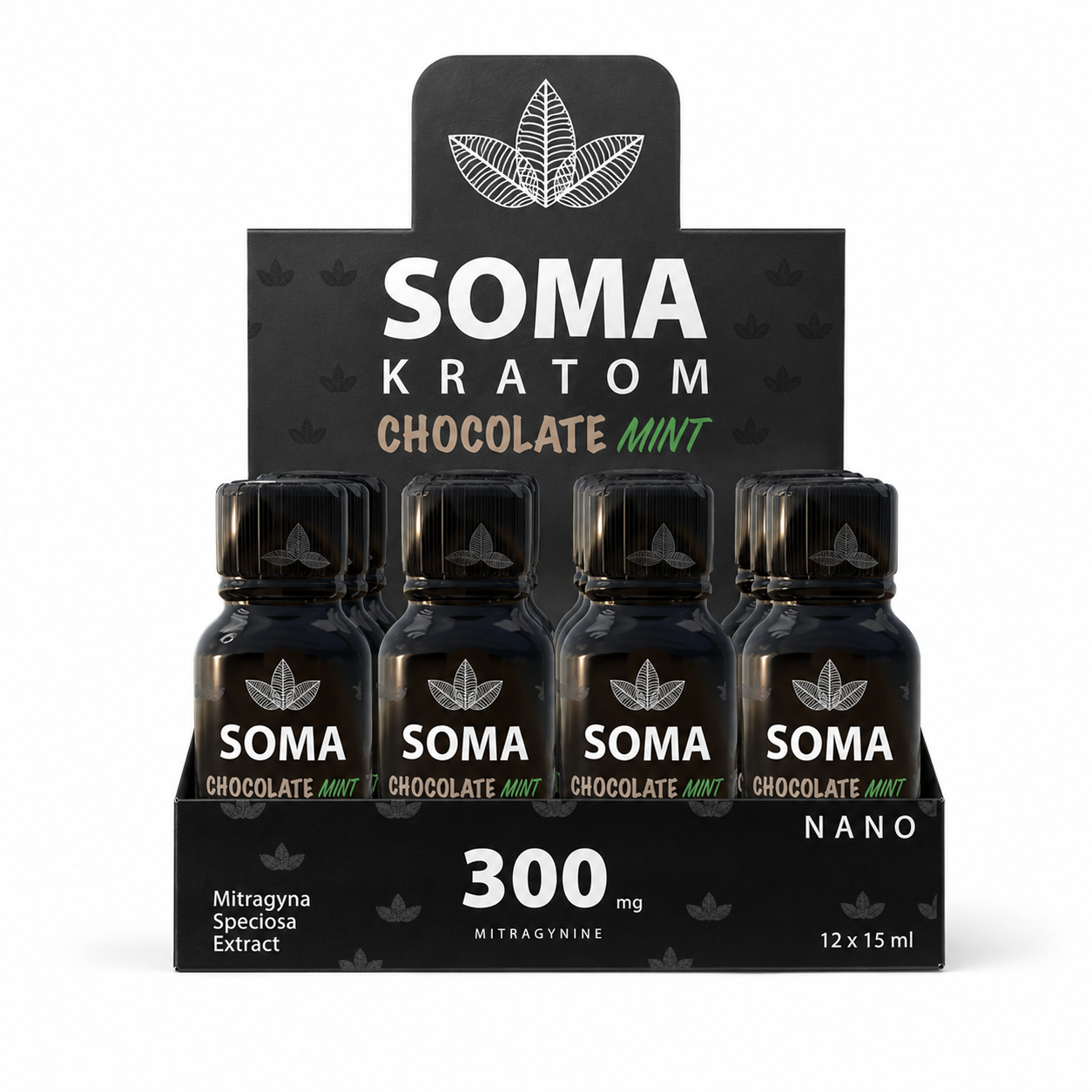 Soma 300mg 15ml Nano Shot 12 Bottles / Display | 12 Displays / Case -Choc MInt