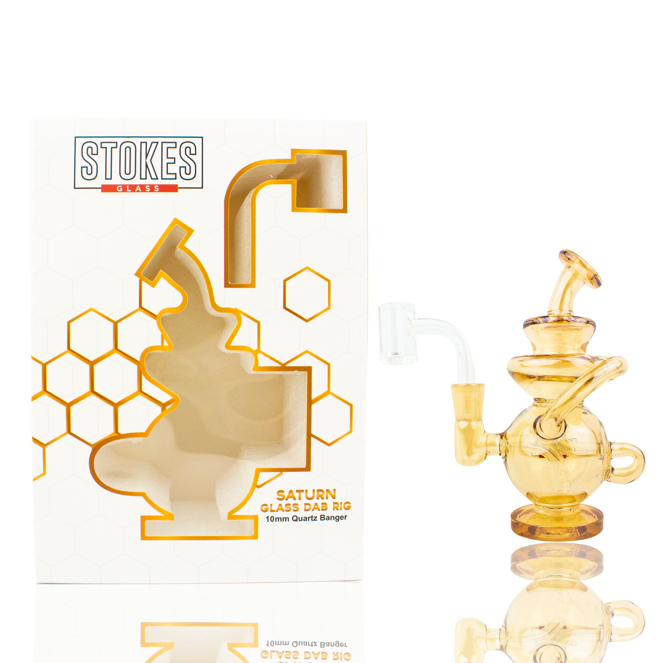 Stokes - 5.5" Saturn "Oro Edition" - 10mm banger - Glass Dab Rig