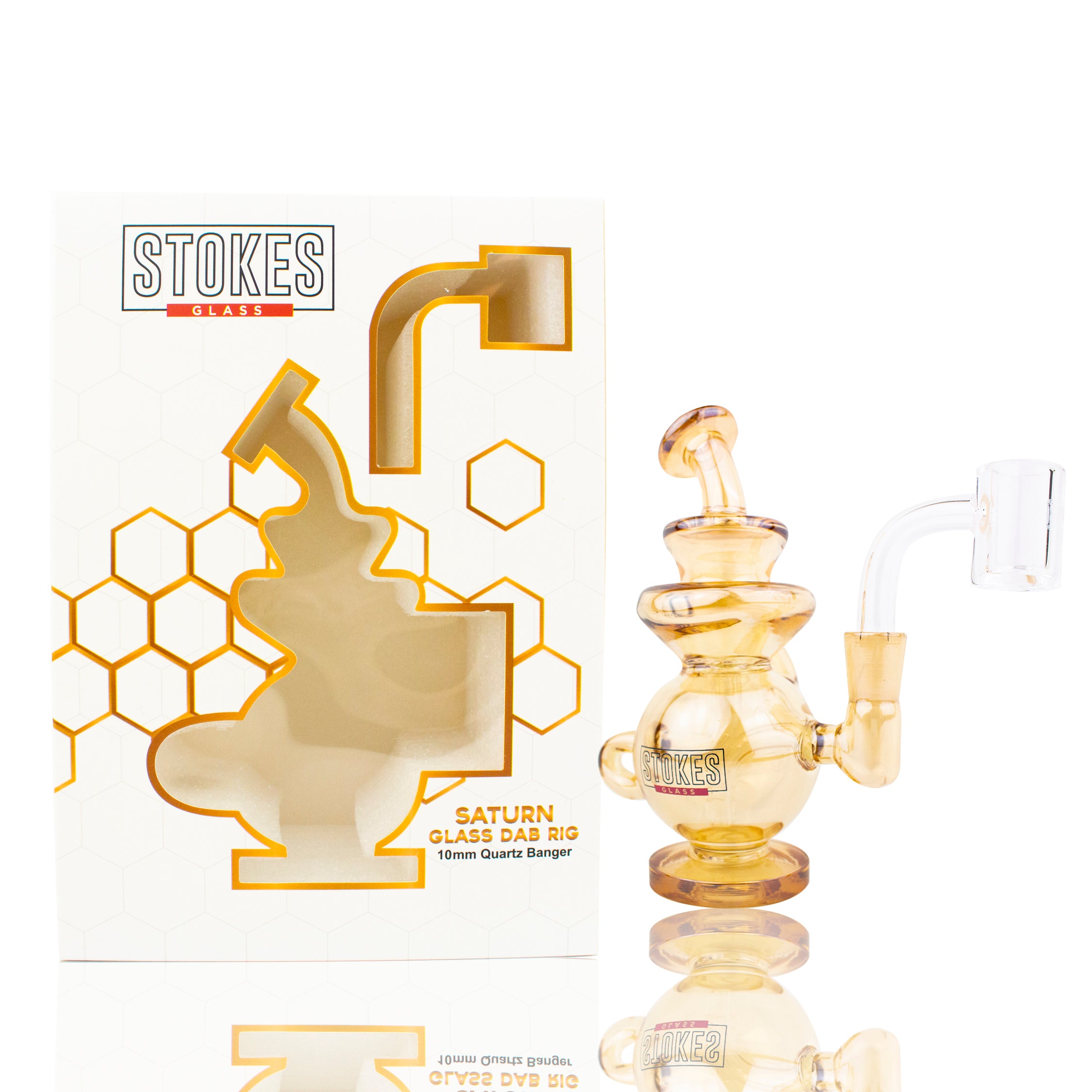Stokes - 5.5" Saturn "Oro Edition" - 10mm banger - Glass Dab Rig