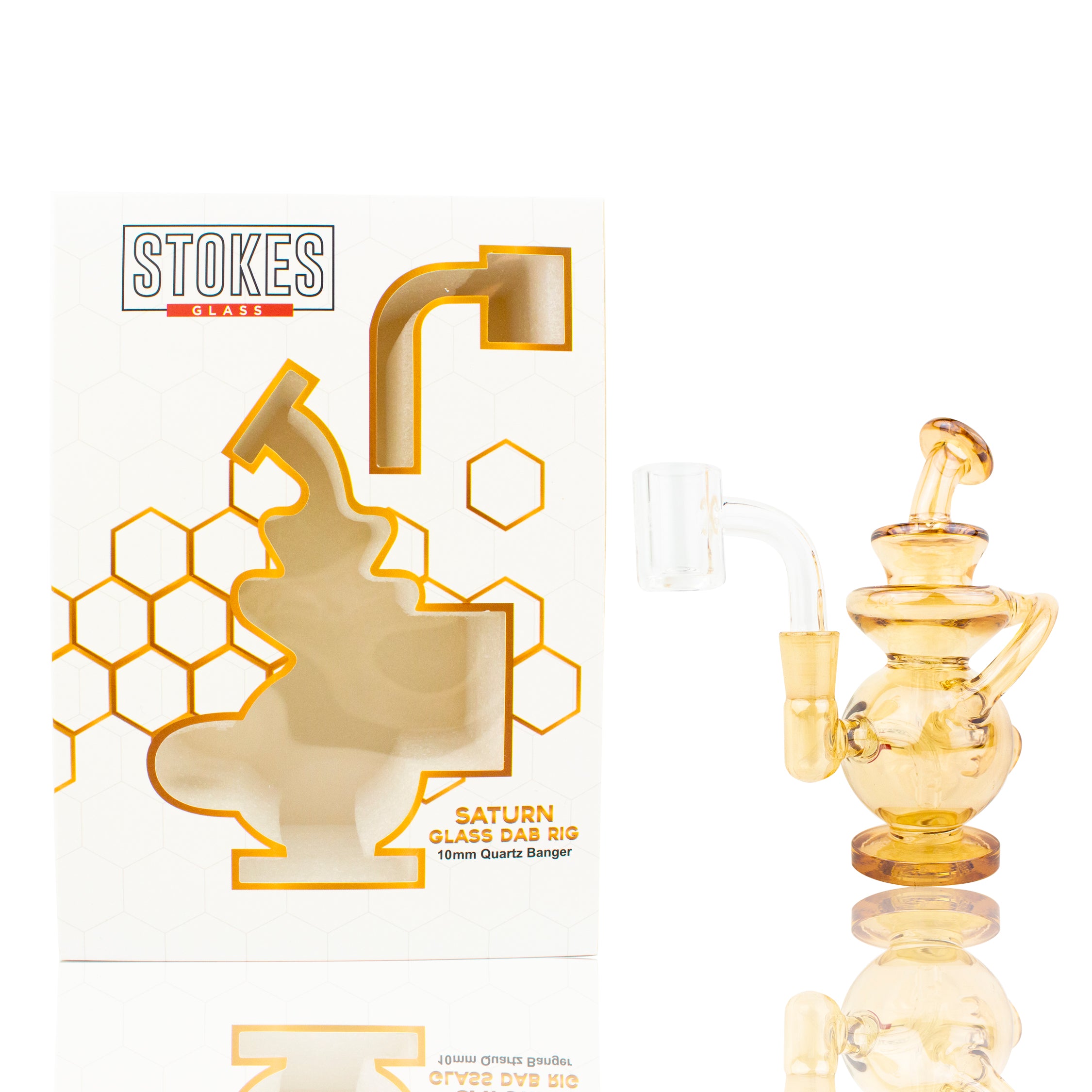 Stokes - 5.5" Saturn "Oro Edition" - 10mm banger - Glass Dab Rig
