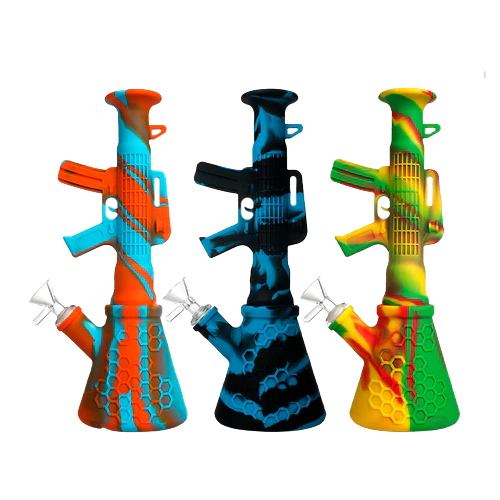 11" Rifle Gun Beaker Silicone Water Pipe