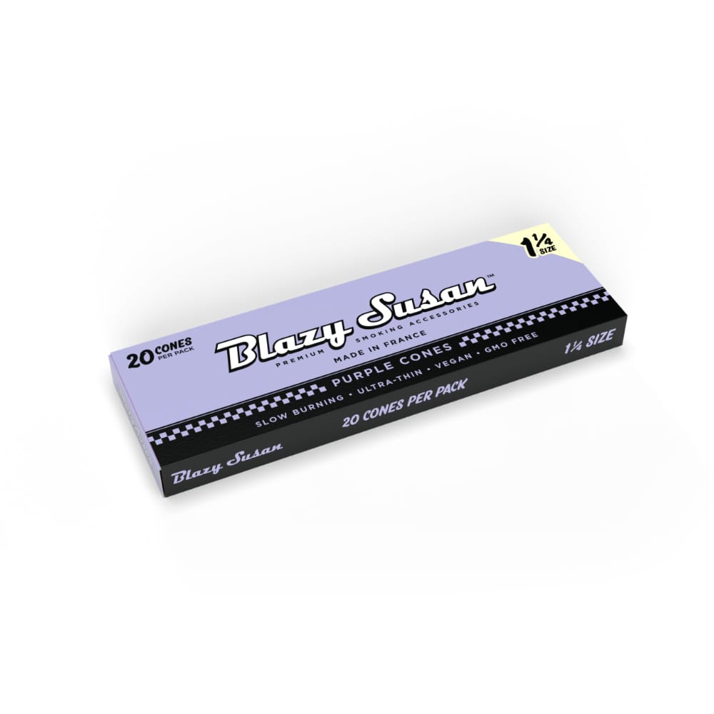 Blazy Susan 1 1/4 size pre-rolled cones stacked neatly, ready for use