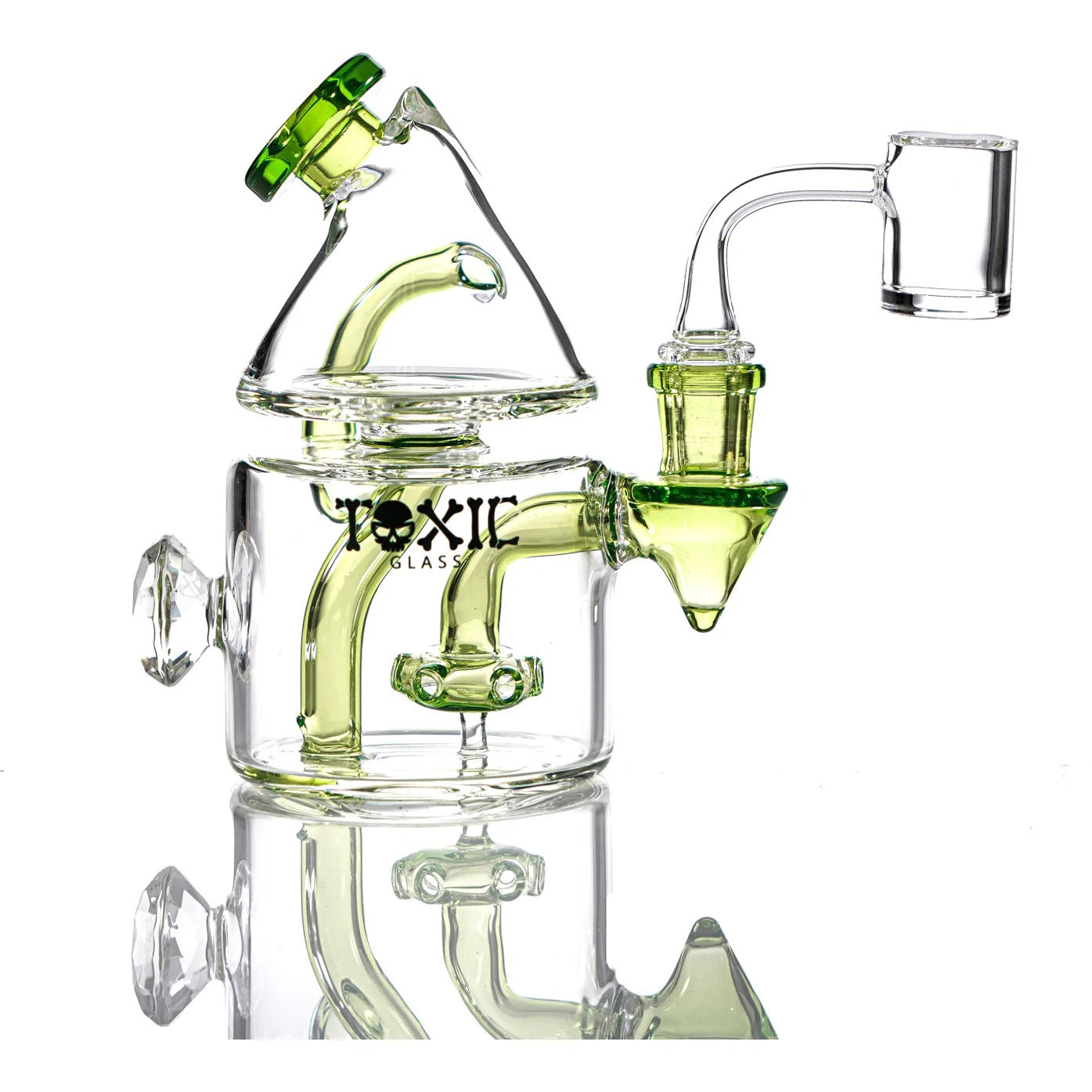 TX45 - 5.5" Toxic Glass Cone Recycler Diamond Rig