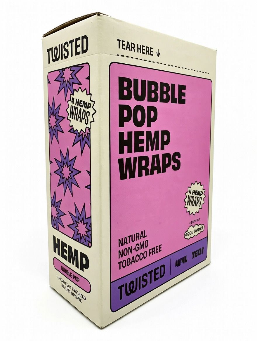 Twisted Hemp Wraps (4 Wraps per Pack / 15 Packs Per Display)