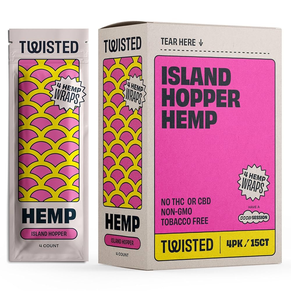 Twisted Hemp Wraps (4 Wraps per Pack / 15 Packs Per Display)