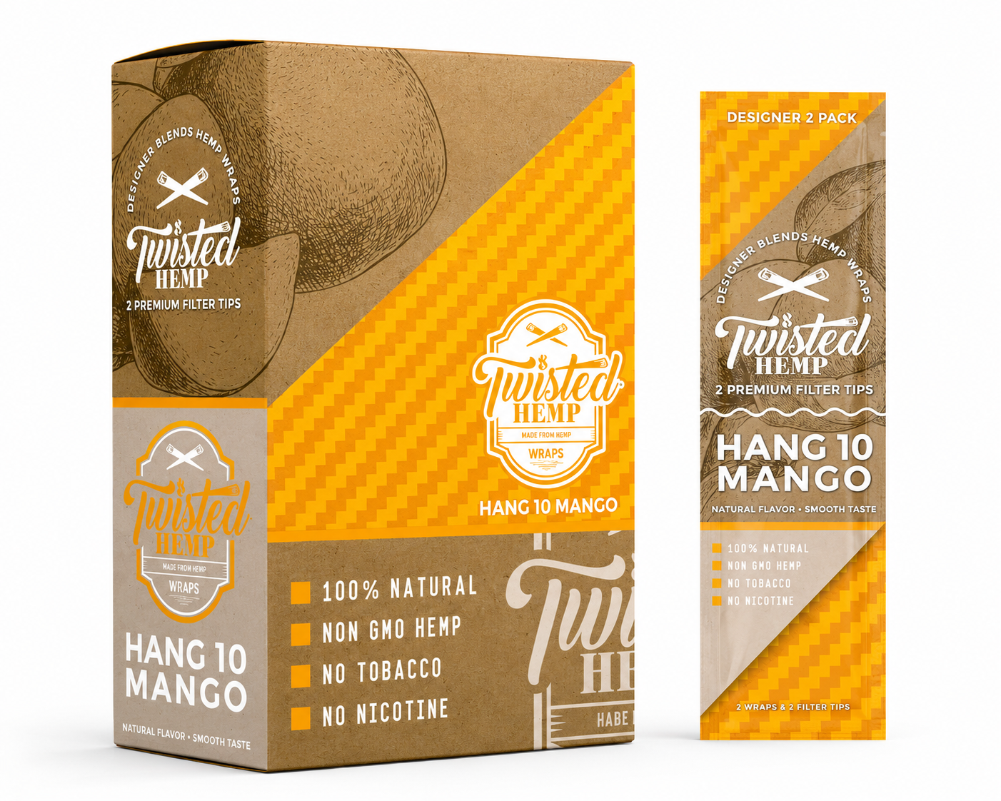 Twisted Premium Hemp Wrap 2pk 15/display