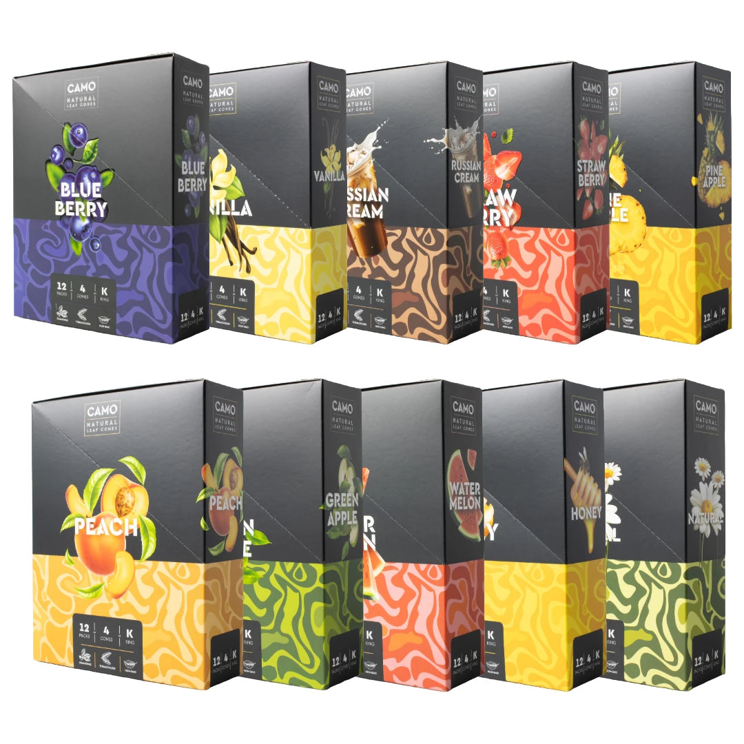 Camo Natural Leaf Cones I 4 Cones/Pk I 12 Pks/Dis I 50 Dis/Cs