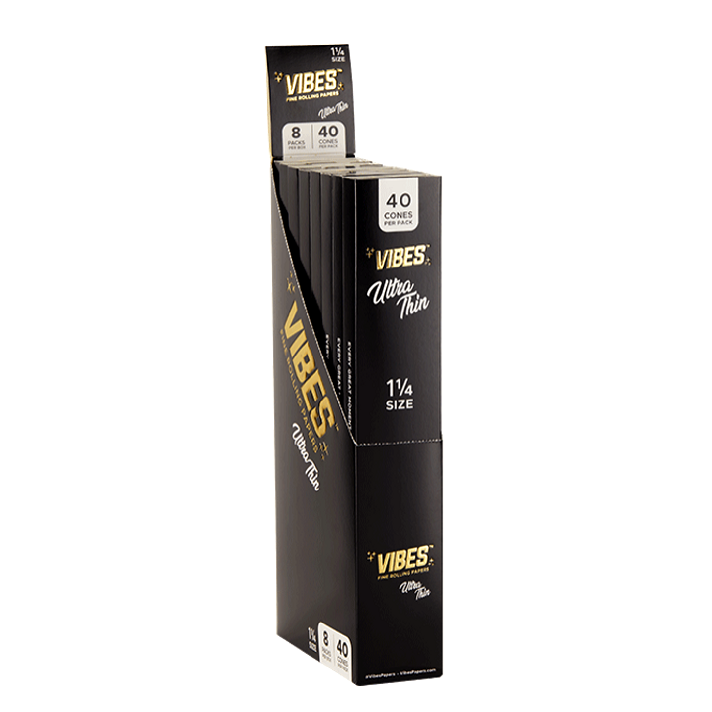 VIBES 1 1/4 Size Cones (Single Pack 40 Cone / 8 Packs Per Display)