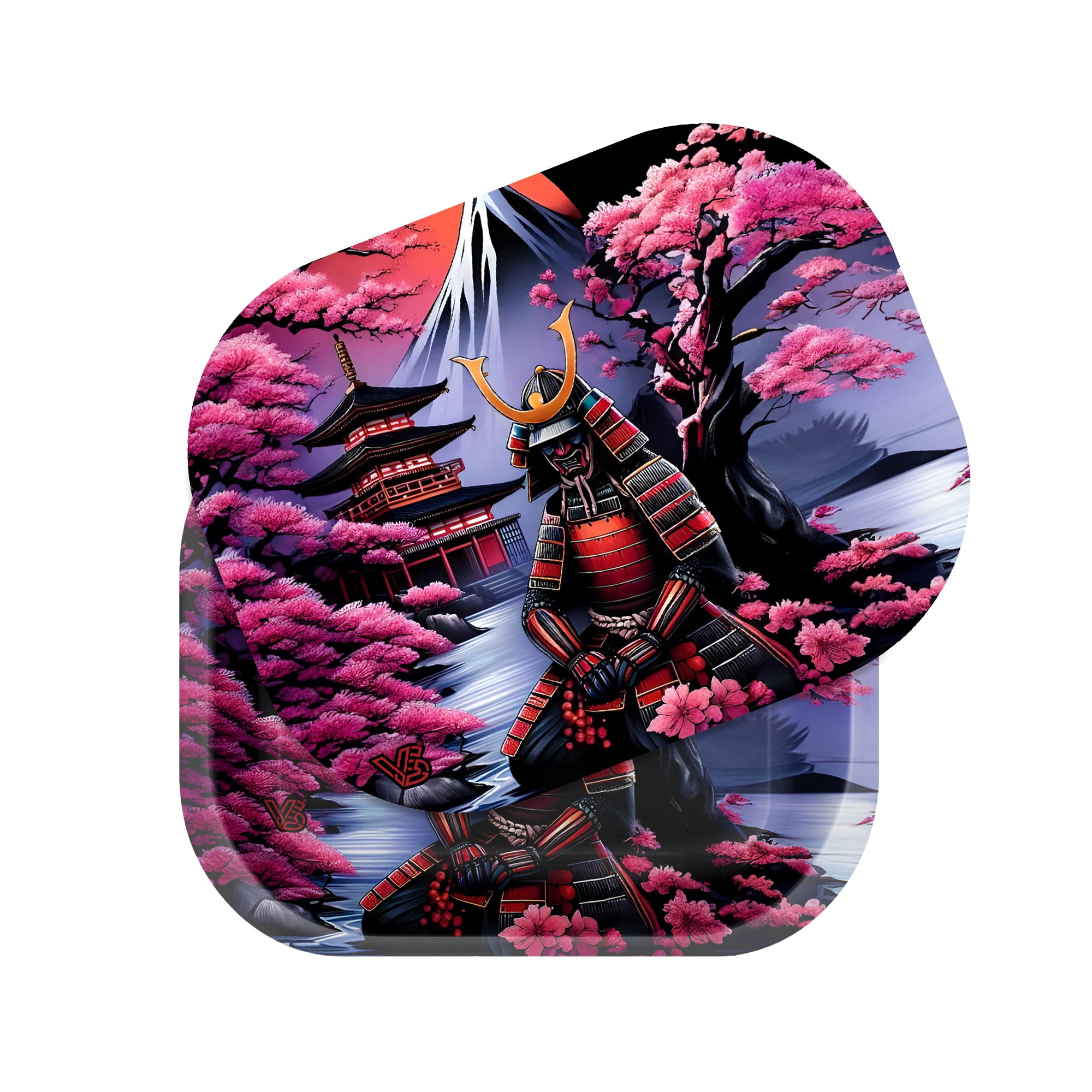 3D Small 7" x 5.5" Metal Rolling Tray w/ Cover - 40/Mc