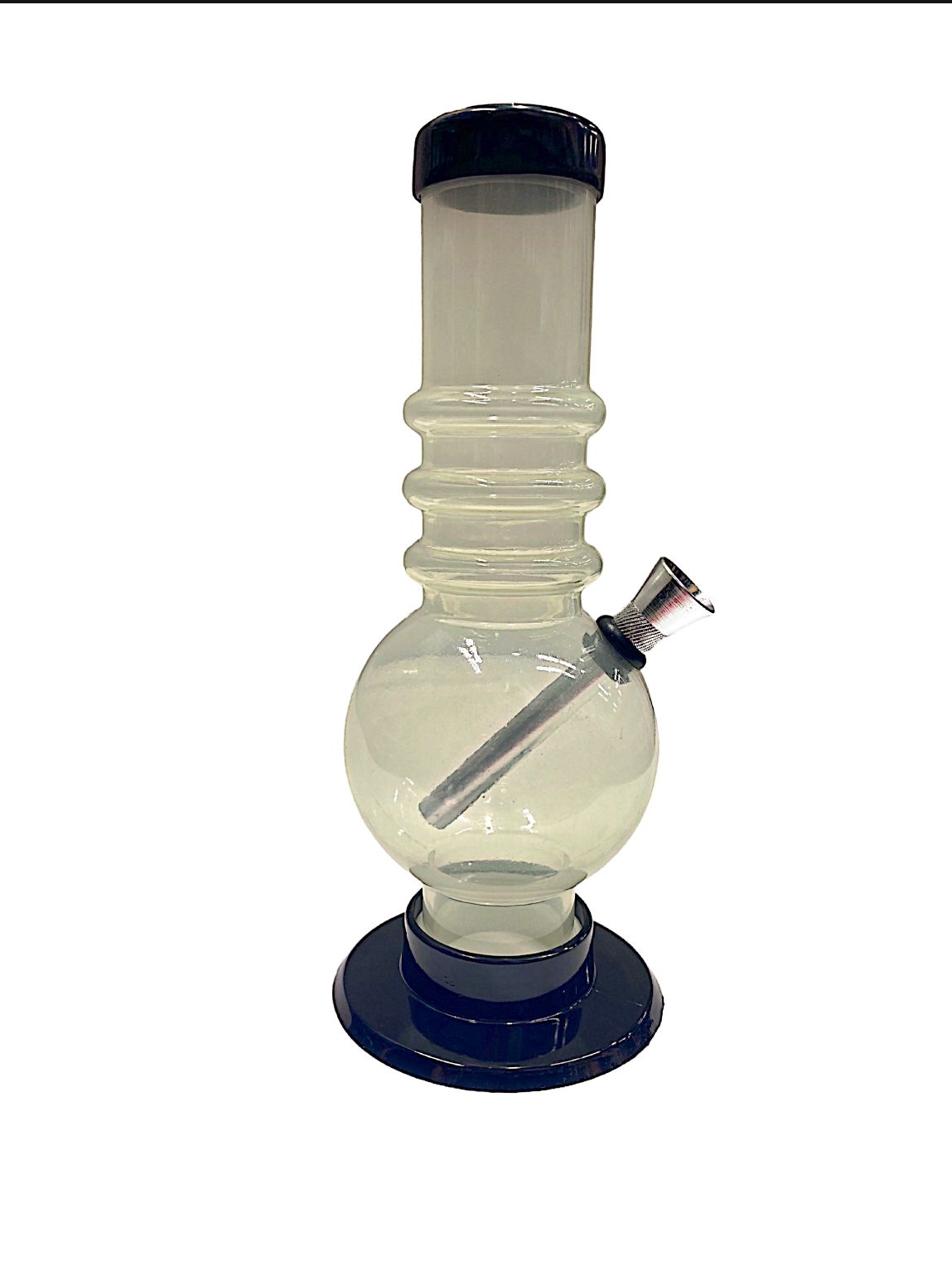 8" Swirl Single Bubble Acrylic Water Pipe (Assorted Colors)