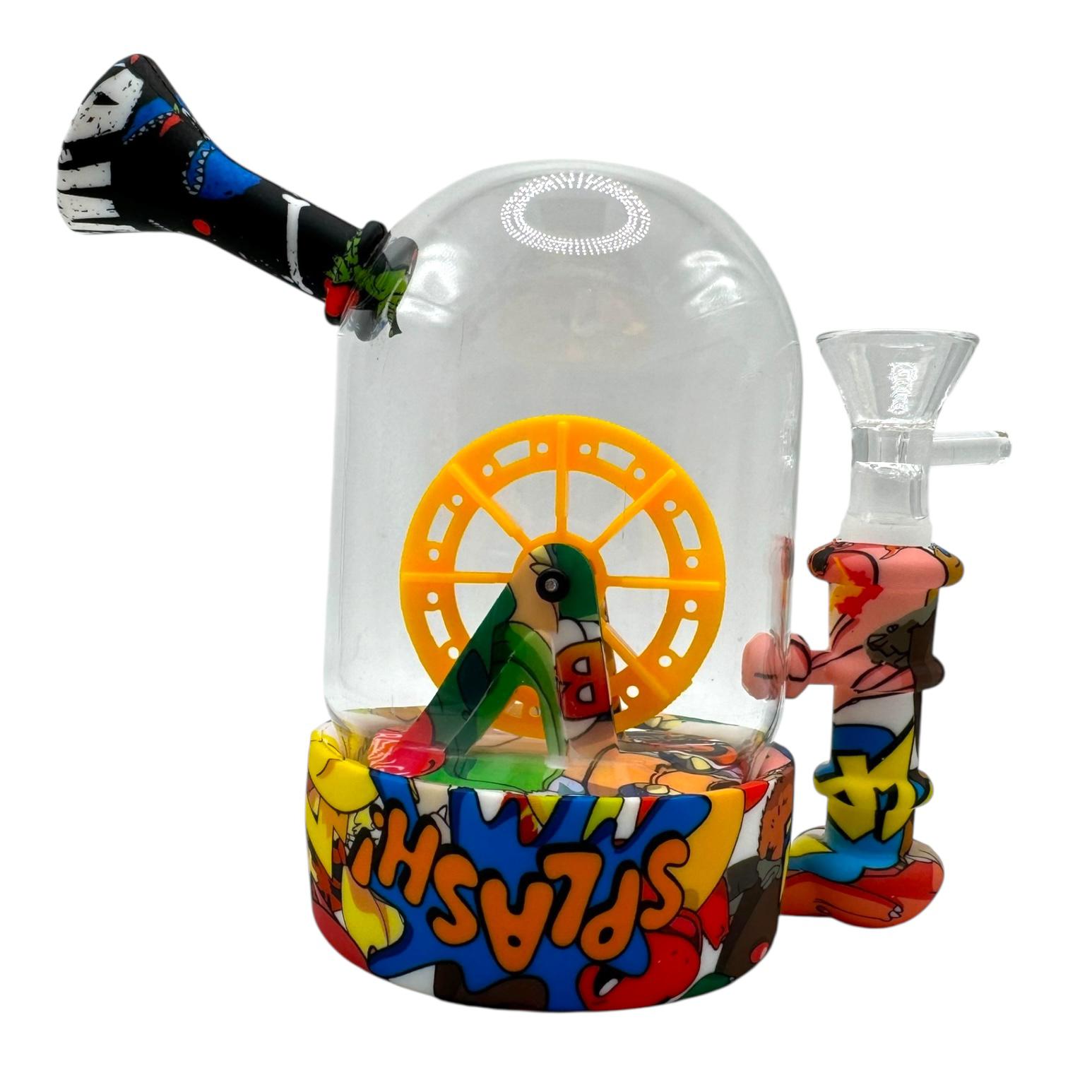 Water Wheel Glass & Silicone Water Pipe