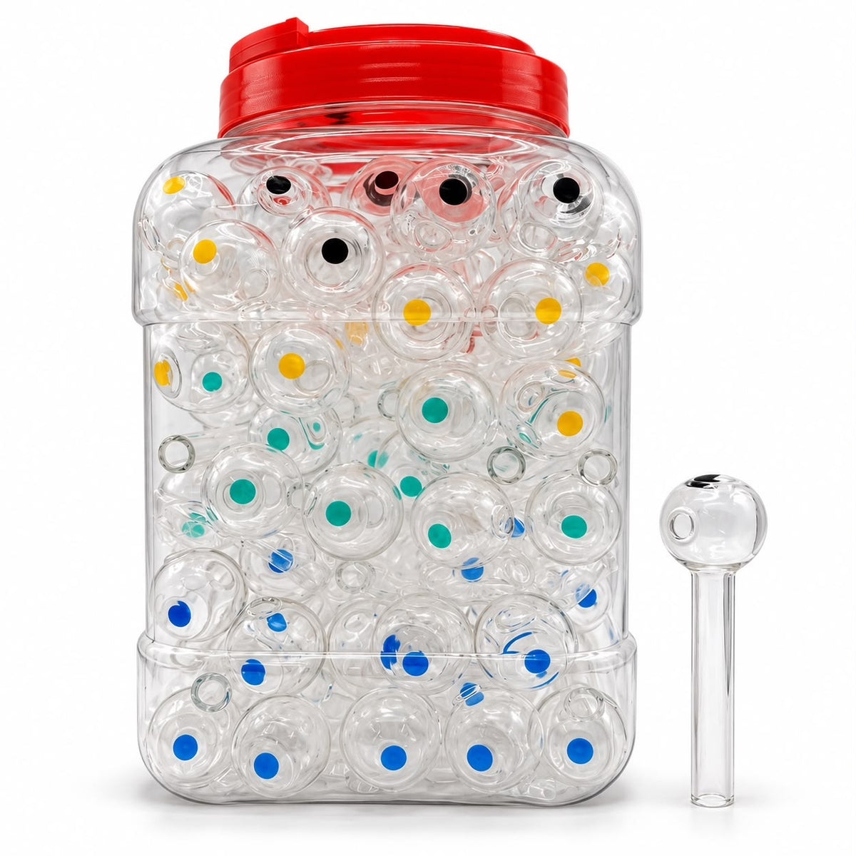 4" Heavy Oil Burner Dot Assorted Colors I 90ct Jar I 12Jars