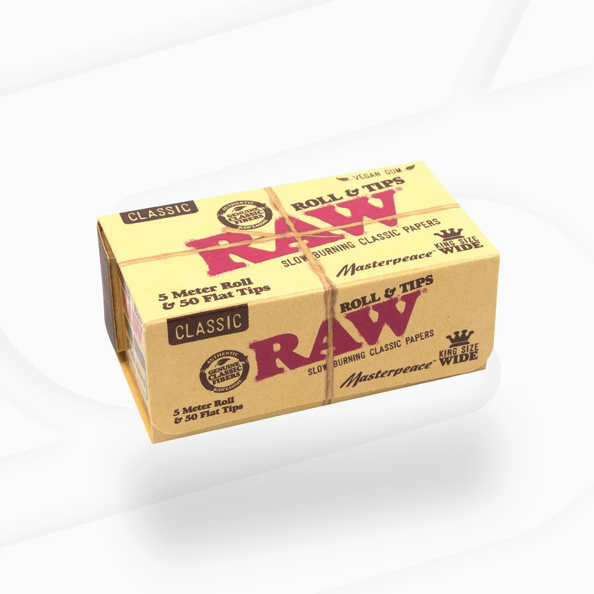 RAW Classic Masterpiece King Size Wide Rolls w/ Flat Tips 24ct - 20Dis