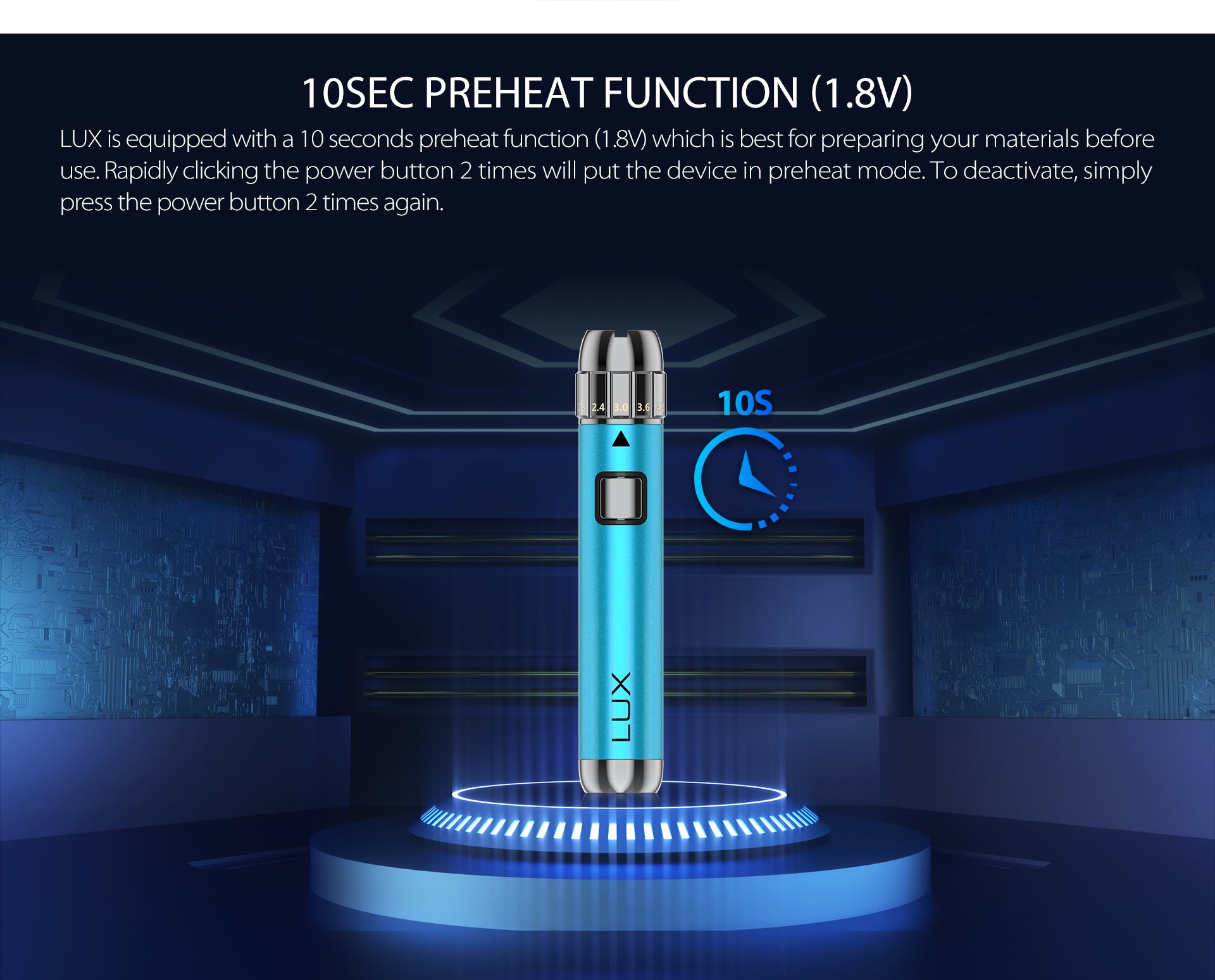 Yocan LUX 510 Threaded Vape Pen Battery - 20pcs Per Display