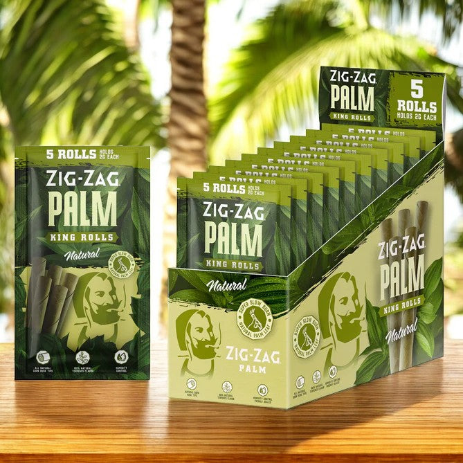 Zig Zag Palm King Rolls Natural 5 Rolls 2g Each