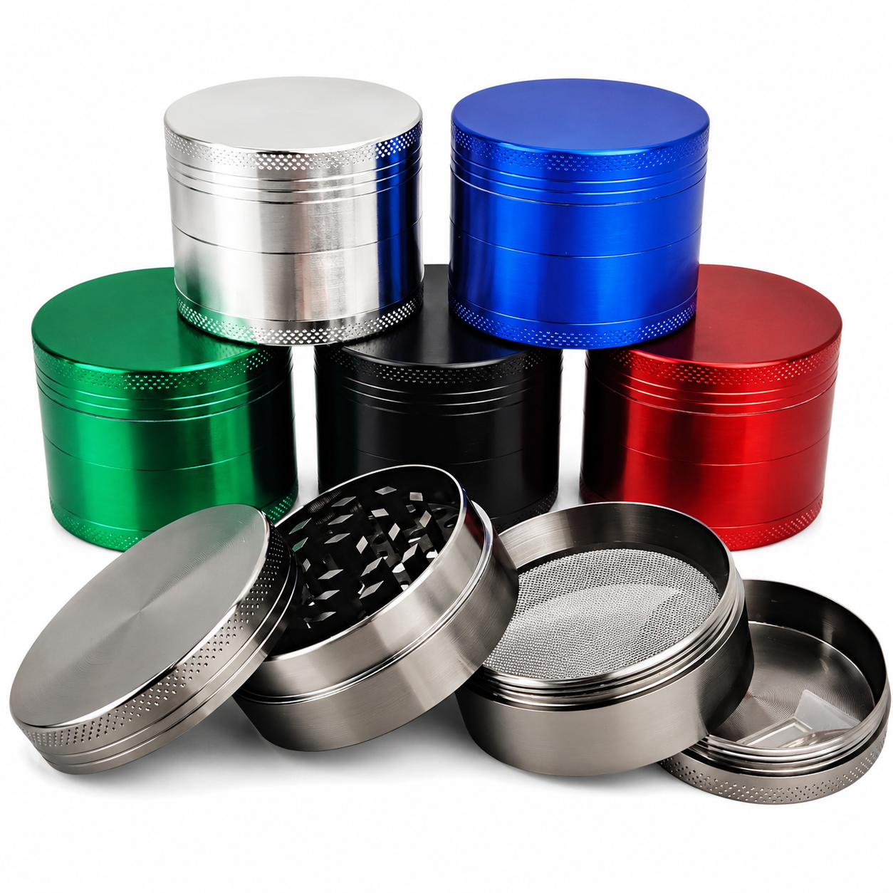 Zinc 4pc Color Grinder 12ct Display I Assorted Colors