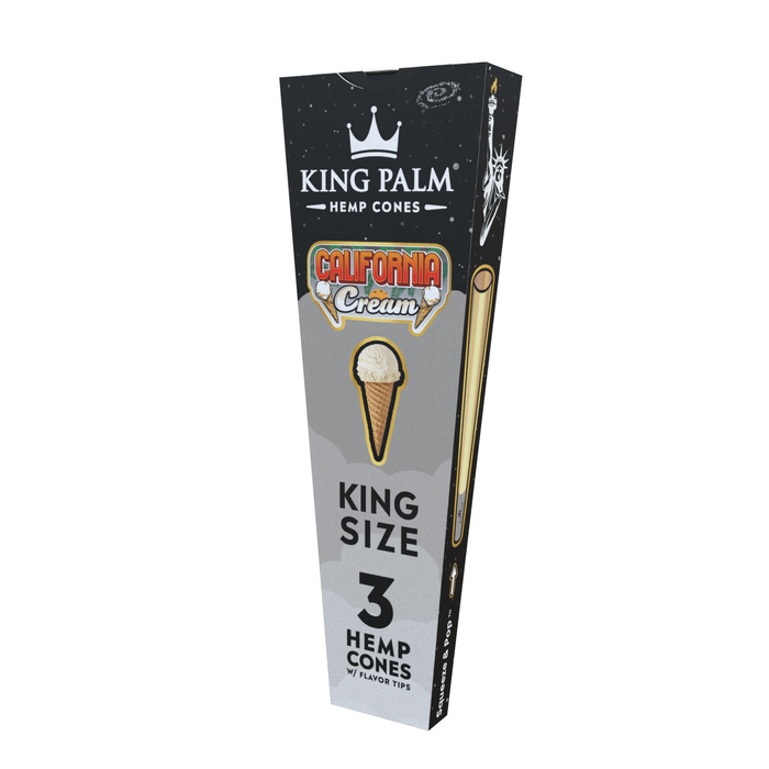 King Palm Hemp Cones King Size (3 cones per pack/30 per Display) - California Cream