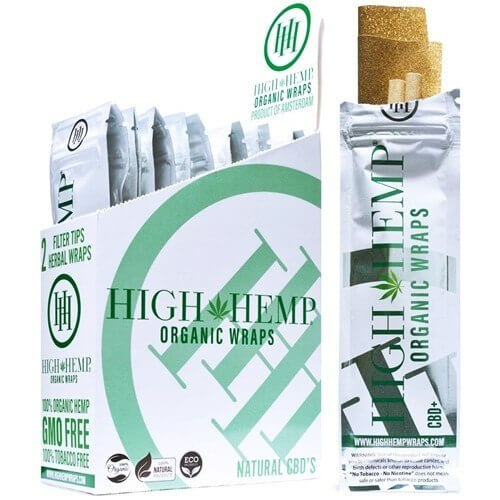 High Hemp Organic Wraps w/ Filter Tips (2 per pack / 25 packs Display)