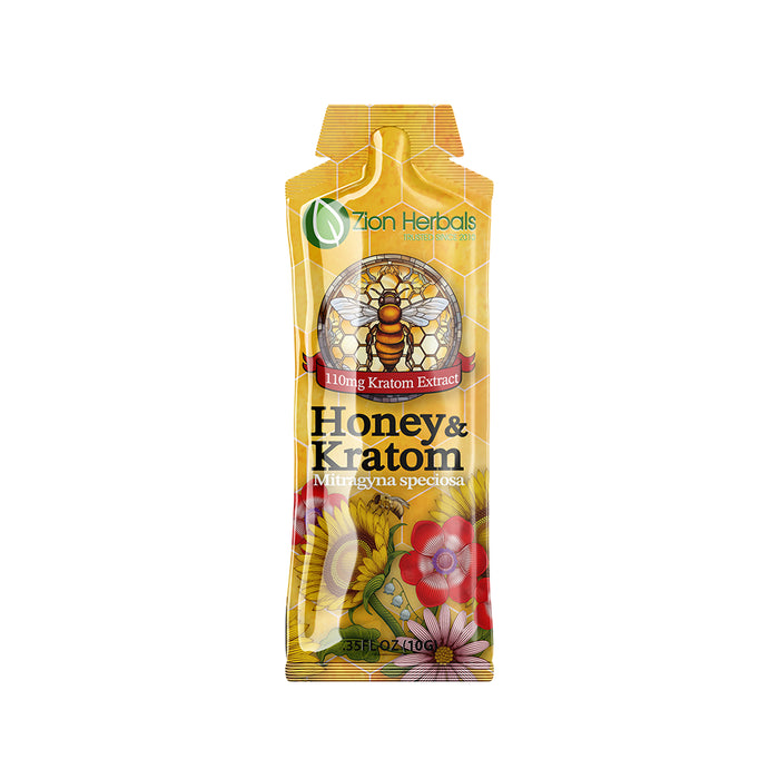 Zion Herbals Honey & Kratom (110mg Extract / Display of 12ct)