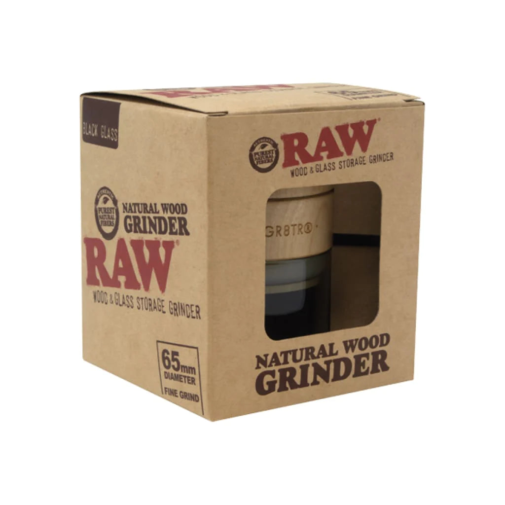 Raw Natural Wood & Glass Storage Grinder 65mm