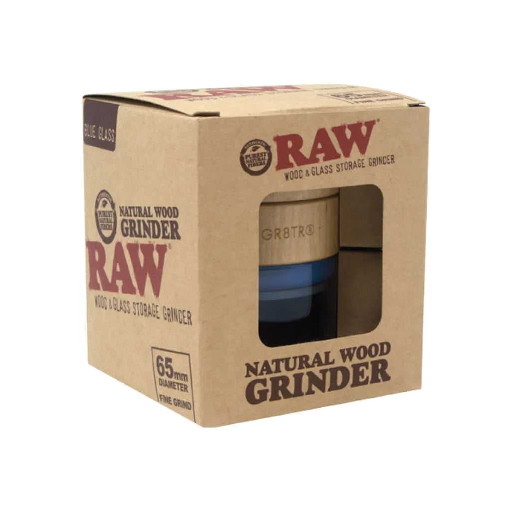 Raw Natural Wood & Glass Storage Grinder 65mm