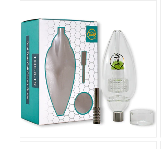 Shower Perc Oval Nectar Collector w/ Screw Nail By Cali Cloudx (NC-12 Tide-X-TR)