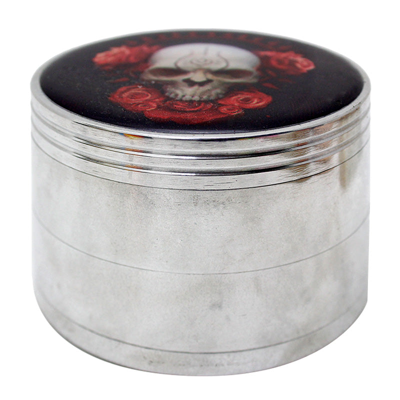 Aluminum 4 Part Assorted Sticker 63mm Grinder - Smoketokes