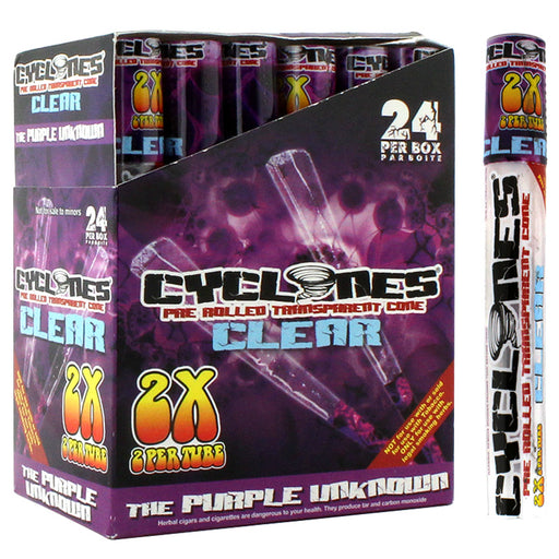 Cyclones Clear Transparent Cone The Purple Unknown Flavor - Smoketokes
