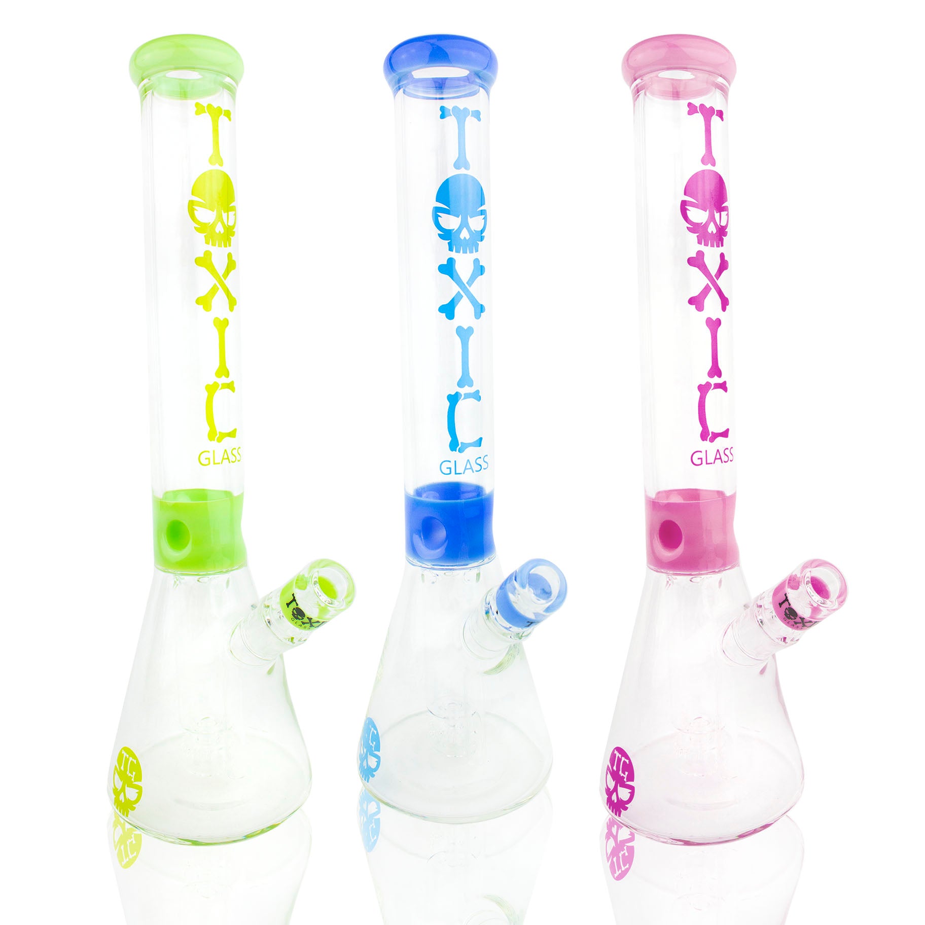 15″ MK100 TX13 Toxic Skull Beaker Water Pipe by MK 100 Glass